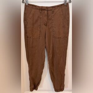 YOUNG FABULOUS & BROKE YFB Studded Joggers Pants Brown XS